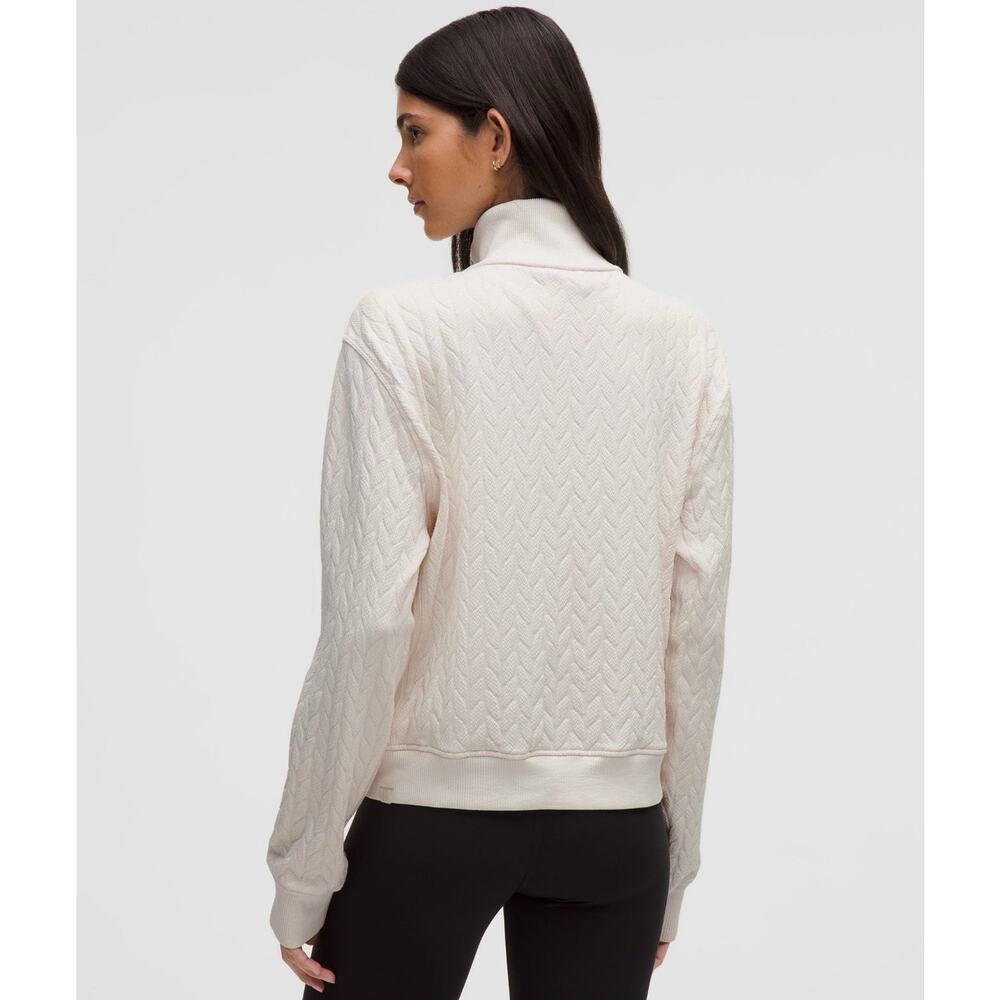 NWT Lululemon Scuba Half-Zip Engineered Warmth Cable-Knit Half Zip Size 6 - Picture 7 of 9